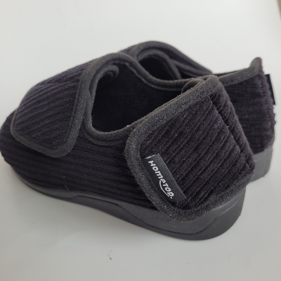 Comfortable Cozy Adjustable Corduroy Slippers Black size 8 - Picture 4 of 12